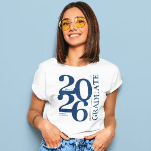 Bold 2025 Graduate Trendy Navy Abschluss T - Shirt