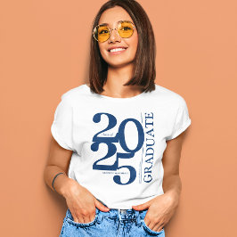 Bold 2025 Graduate Trendy Navy Abschluss T - Shirt