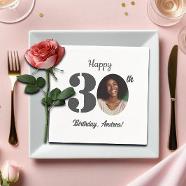Bold 30th Birthday Party Photo Serviette
