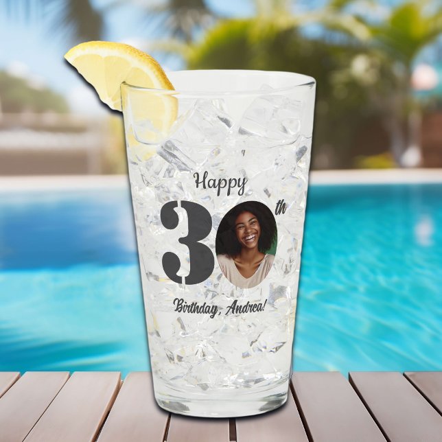 Bold 30th Birthday Photo Glas (Von Creator hochgeladen)