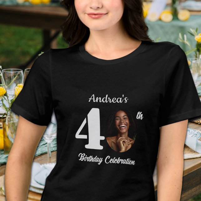 Bold 40th Birthday Photo Guests Tri-Blend Shirt (Von Creator hochgeladen)