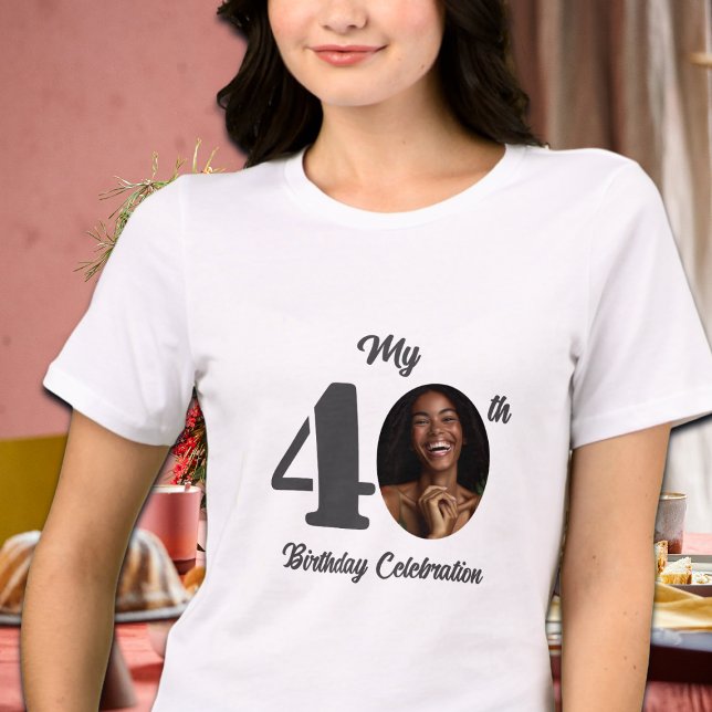 Bold 40th Birthday Photo  Tri-Blend Shirt (Von Creator hochgeladen)
