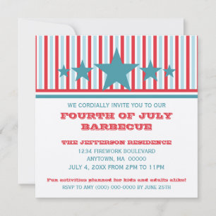 Bold 4. Juli US Flagge Einladung