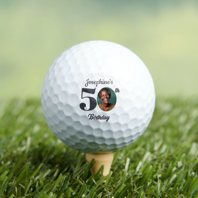 Bold 50th Birthday Party Photo   Golfball (Insitu T-Shirt)