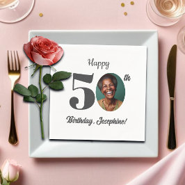Bold 50th Birthday Party Photo Serviette