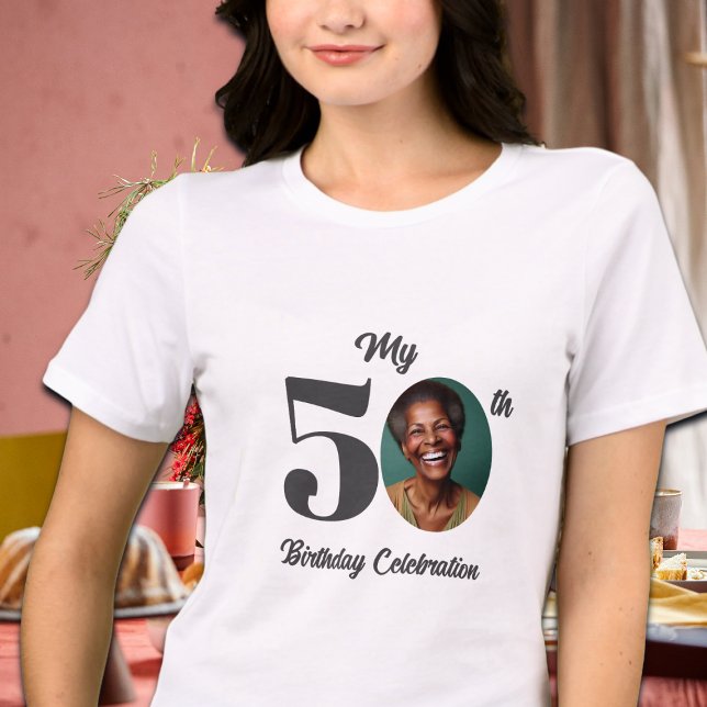Bold 50th Birthday Photo  Tri-Blend Shirt (Von Creator hochgeladen)