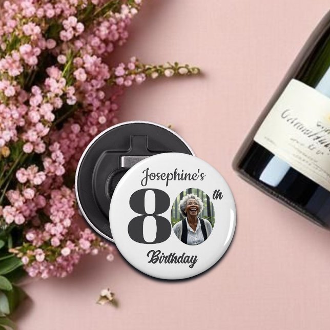 Bold 80th Birthday Party Photo Favor Flaschenöffner (Von Creator hochgeladen)