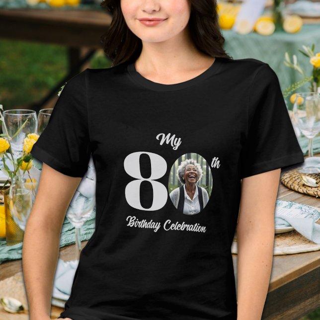 Bold 80th Birthday Photo  Tri-Blend Shirt (Von Creator hochgeladen)