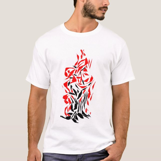 Bold Abstract Flame Art Tee (Vorderseite)