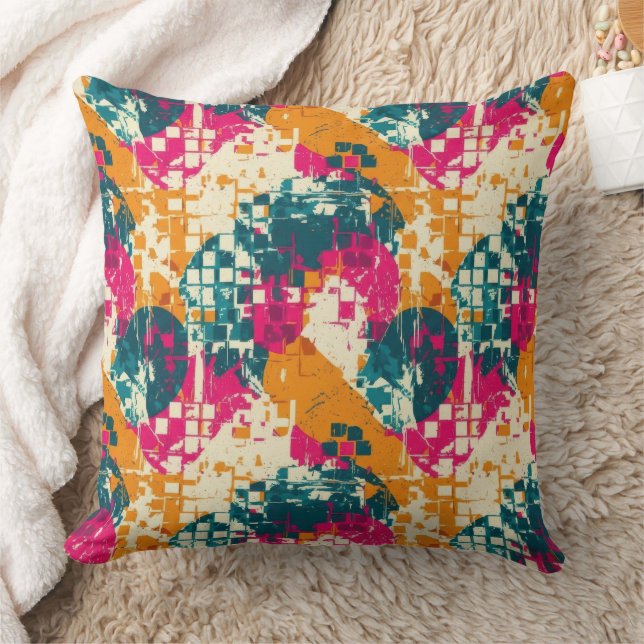 Bold Abstract Geometric - Grunge Brush Texture (3) Kissen (Decke)
