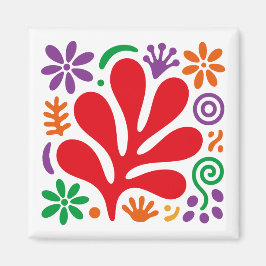 Bold Abstract Magnet Colorful Floral Matisse Style
