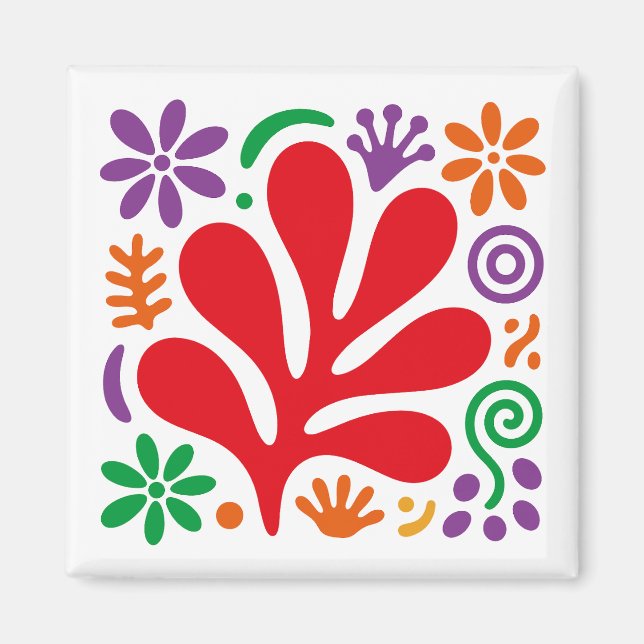 Bold Abstract Magnet Colorful Floral Matisse Style (Vorne)