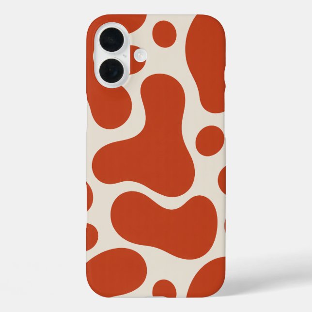 Bold Abstract Red Organic Shapes Phone Case (Rückseite)