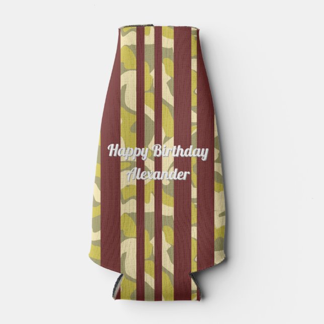 Bold Abstract Stripes Pattern Any Age Birthday  Flaschenkühler (Vorderseite)