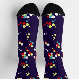 Bold Abstrakt Art Red Blue Yellow Circles Socken