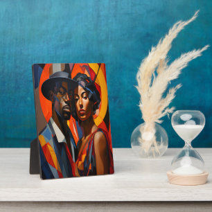 Bold Abstrakt Cubism Couple Portrait - Moderne Kun Fotoplatte