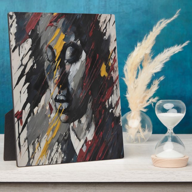 Bold Abstrakt Expressionist Portrait Modern Art Fotoplatte (Seite)