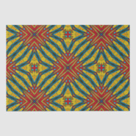 Bold Abstrakt Hippie Red Yellow Blue Ethnic Tribal Seidenpapier