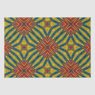 Bold Abstrakt Hippie Red Yellow Blue Ethnic Tribal Seidenpapier