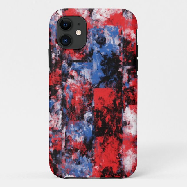 Bold Abstrakt Red & Blue iPhone 11 Case (Rückseite)