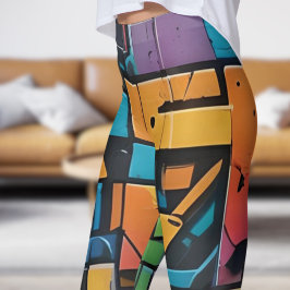 Bold Abstrakt Riot Print Leggings
