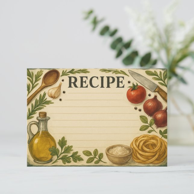 Bold Accents of Tuscany Recipe Card (Stehend Vorderseite)