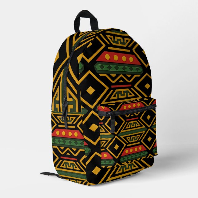 Bold African Print Bedruckter Rucksack (Rückseitige Ecke links)