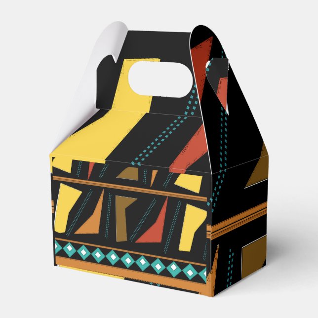 Bold African Print Favor Box Geschenkschachtel (Rückseite)
