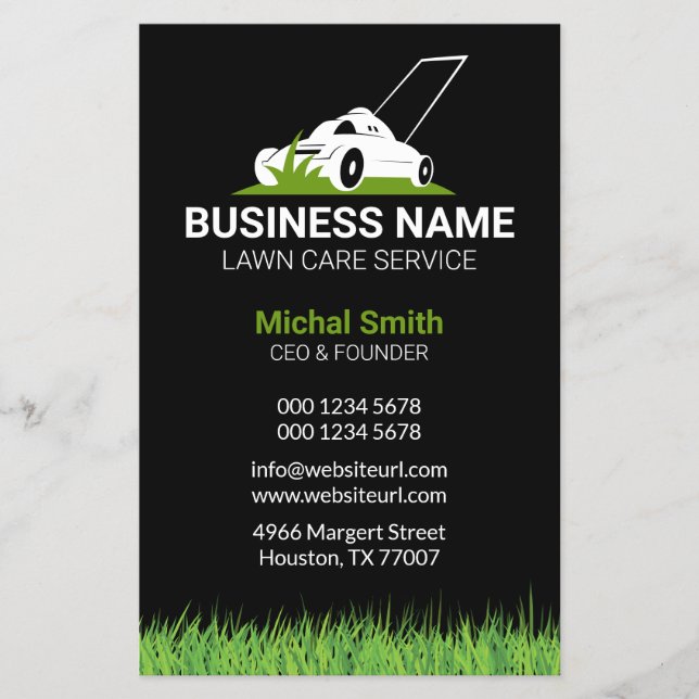 Bold and Professional Lawn Care mowing Flyer (Vorne)