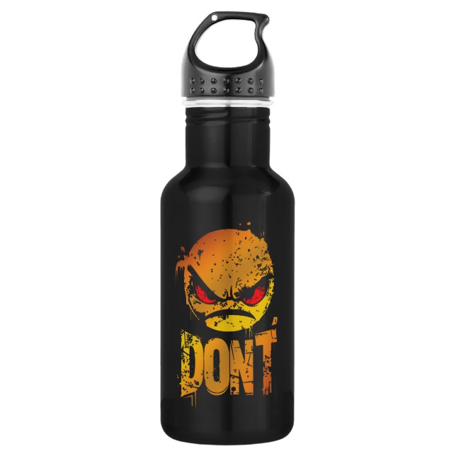 Bold Angry Emoji mit 'DON'T Text' Edelstahlflasche (Vorderseite)