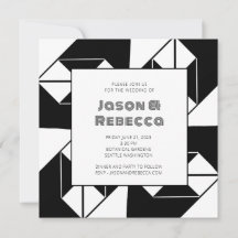 Bold Art Deco Vintage Schwarz-weiße Hochzeit