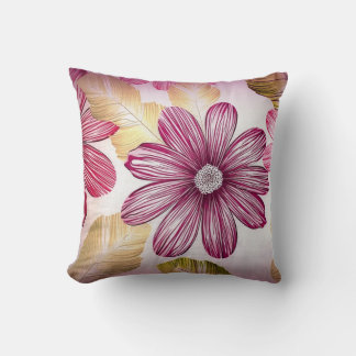 Bold Art Sketch Floral Pillow Kissen