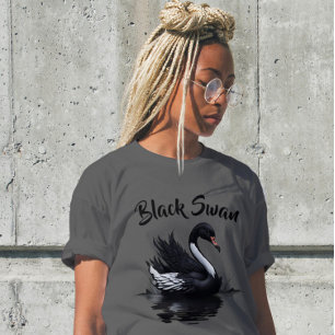Bold Artistic Black Swan Elegance T - Shirt