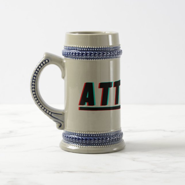 Bold Attitude Glitch Text Tasse - Edgy & Stylish (Links)