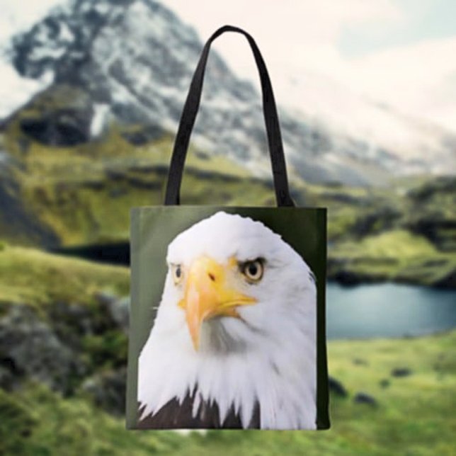Bold Bald Eagle Head Patriotic Tote Bag Tasche (Von Creator hochgeladen)