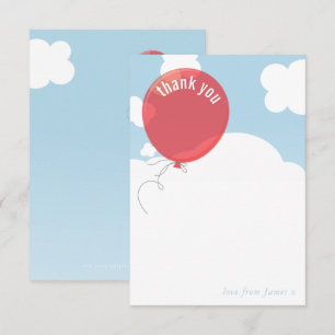 BOLD BALLOON danke, dass blauer Himmel rot Einladung