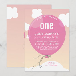 BOLD BALLOON fête d'anniversaire invitation couche