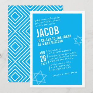BOLD BAR MITZVAH, einfach, modern, weiß Einladung