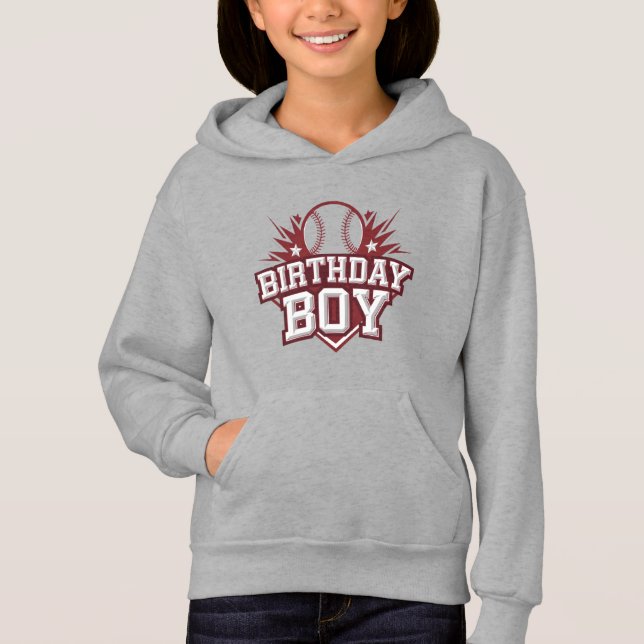 Bold Baseball Geburtstag Hoodie (Vorderseite)