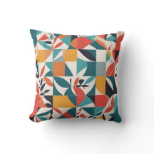 Bold Bauhaus Florals: Vibrant geometrisches Design