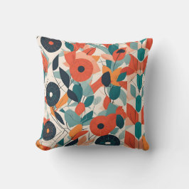 Bold Bauhaus Florals: Vibrant geometrisches Design Kissen