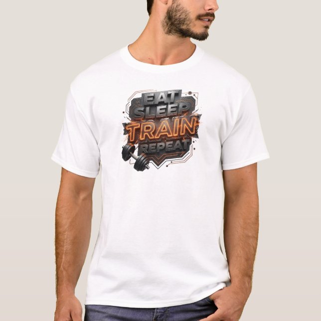 Bold & Beautiful EAT SLEEP ZUG REPEAT Visual T-Shirt (Vorderseite)