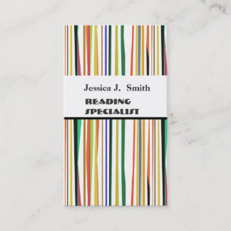 BOLD Beruflich modern gestreiftes Muster farbenfro Visitenkarte