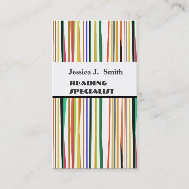 BOLD Beruflich modern gestreiftes Muster farbenfro Visitenkarte (Vorderseite)