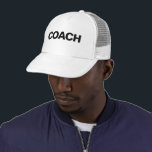Bold Big Font Template For Women & Men Coach White Truckerkappe<br><div class="desc">Custom Large Big Bold Font Text Elegant Modern Template Create Your Own Upload Image Logo Photo White Trucker Coach Hat For Men & Women.</div>