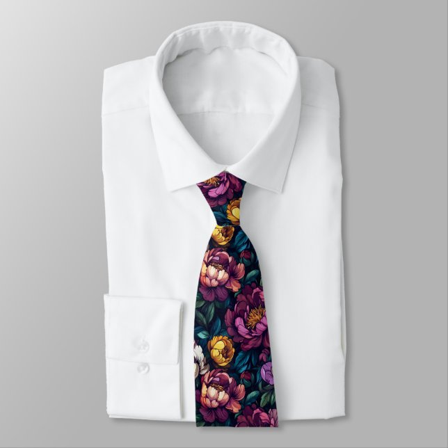 Bold Birthday Gifts For Husband Peonies Floral Krawatte (Gebunden)