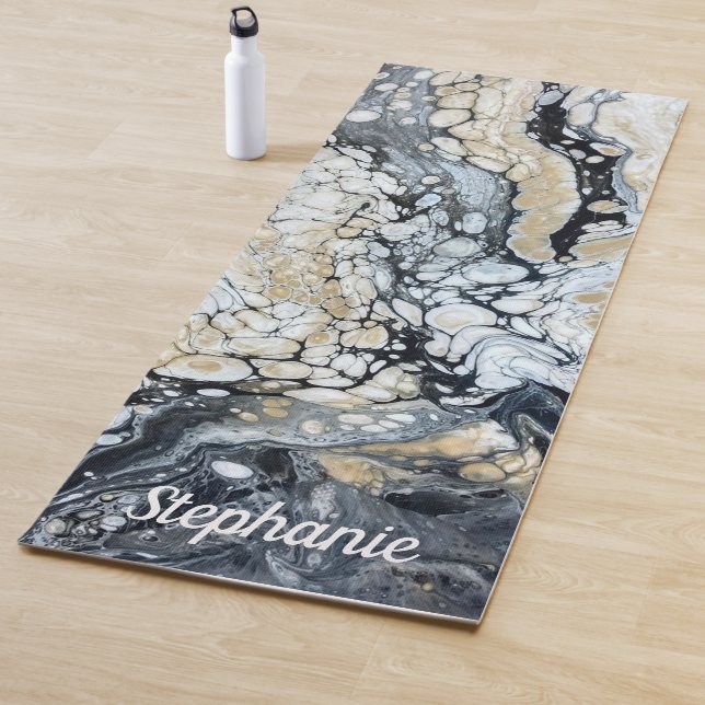 Bold Black Abstrakt Personalisiert Yoga Mat Yogamatte (Beispiel)