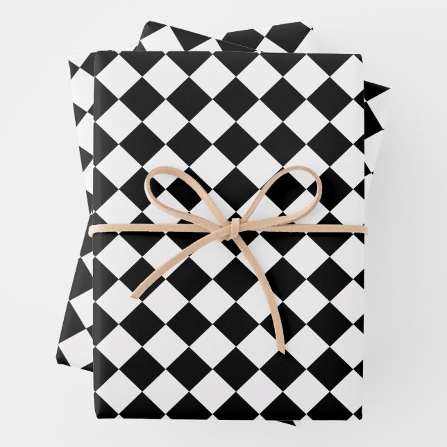 Bold Black and White Chevron Pattern Classic Geschenkpapier Set (Beispiel)
