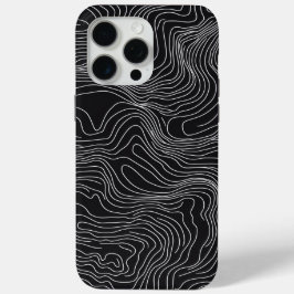 Bold Black and White Topographic Art 🖤 Case-Mate iPhone Hülle