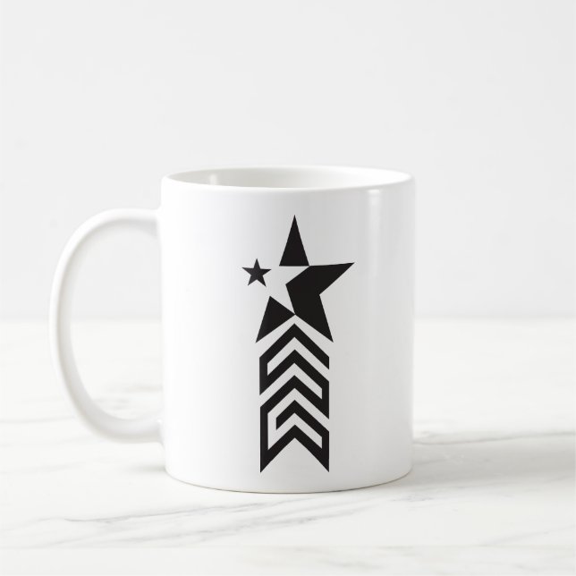 Bold Black Geometric Star Kaffeetasse (Links)